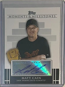 MATT CAIN 2008 TOPPS MOMENTS AND MILESTONES AUTOGRAMMKARTE SAN FRANCISCO GIANTS - Bild 1 von 2