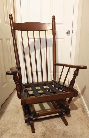 Vintage Tell City Glider Rocking Chair Furniture Wood 70's Colonial American Cover