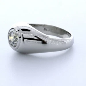2.04 CTW H SI1 Round Cut Natural Certified Diamond White Gold Classic Mens Ring - Picture 1 of 3
