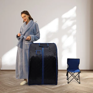 Home SPA Portable Infrared Steam Saunas 104-149°F w/ Folding Chair+Foot Massager - Picture 1 of 12