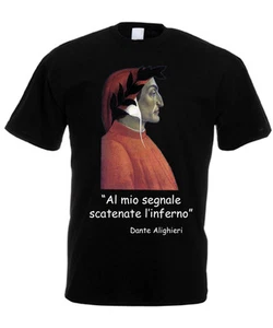 T-SHIRT UOMO DANTE ALIGHIERI CITAZIONE DIVERTENTE IRONICA MAGLIETTA gladiatore - Picture 1 of 6