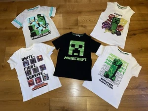 🌟 5x T-Shirts / Tops mit Minecraft Motiven in Gr. 134/146 🌟 - Bild 1 von 7