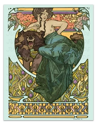 Sem título 1902 por ALPHONSE MUCHA Art Nouveau, pôster -sem moldura - impressão artística premium - Imagem 1 de 3