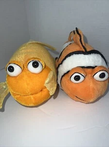 Orange GOLD Fish plush set of 2 with stripes like Nemo and glittery fins Ganz - Picture 1 of 16