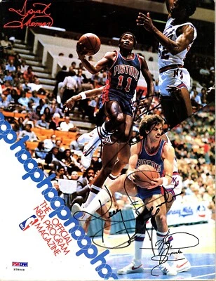 ISIAH THOMAS & KELLY TRIPUCKA Firmado Autografiado Aro Juego Programa BAS #H78949 Foto 1 de 4