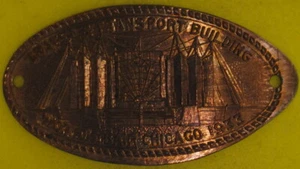 1933 Chicago World's Fair, Travel Building Elongated Cent ILL-CPIE 41b - Picture 1 of 2