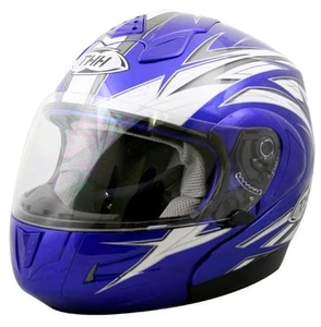 THH T-796 FLIP HELMET BLUE AND WHITE (SMALL) DOT APPROVED - Picture 1 of 3