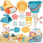 Sandspielzeug Set, Kinder Sandkasten Spielzeug mit Eimer, Sandformen, Netzbeu...