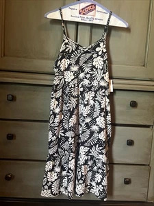 Old Navy Girls SIZE XL 14/16 Spaghetti Strap black, and white Dress Fit & Flare - Picture 1 of 6