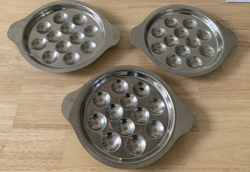 3 Schneckenteller aus Edelstahl - Bild 1 von 1