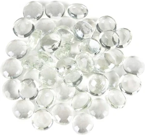 2LB Flat Glass Marbles, clear Decorative Pebbles for Vases and Aquariums - Picture 1 of 3
