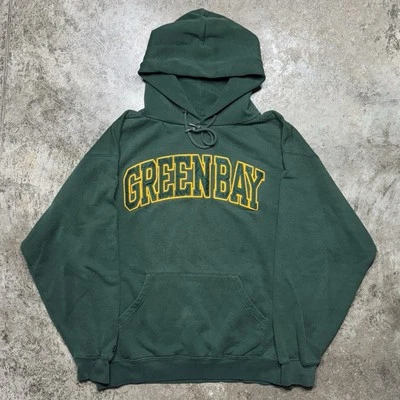 Sudadera con Capucha Green Bay Vintage Jansport Verde Bordada Para Hombre Grande Pullover Años 2000 Foto 1 de 4