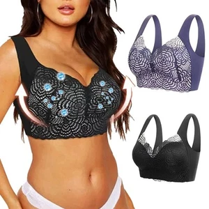 Damen BH Weste Übergröße Atmungsaktiv BHs Bequem Bralette Dessous Hebe-BH - Imagen 1 de 55