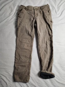 Carhartt Canvas Pants Womens Size 6 Short Relaxed Brown Fleece Lined 105998 217 - Picture 1 of 11
