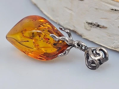 Ciondolo ambra, catena in argento 925, regalo per madre pietra preziosa... - Immagine 1 di 4