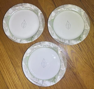 Set of 3 Corelle Textured Leaves 7 1/4" Bread Salad Dessert Plates NICE! - Picture 1 of 5