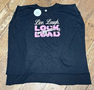 Live. Laugh. LOCK & LOAD Boutique Sleeveless Shirt 2x - Picture 1 of 3