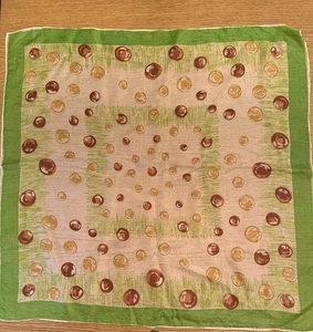 Frühling grün braun Schokolade Süßigkeiten Tupfen Schal bunt 24" Quadrat Polyester - Bild 1 von 5