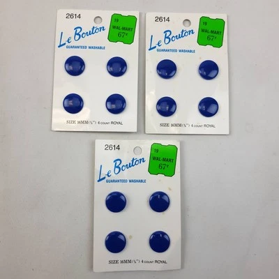 Le Bouton 12 Buttons 5/8” 16mm Blue Royal # 2614 Vtg Japan - Image 1 of 4