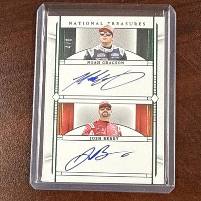2024 National Treasures Dual Auto Noah Gragson Josh Berry Green /5 - Image 1 of 3
