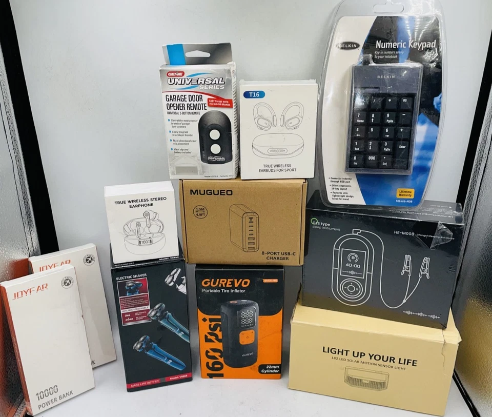 11-Piece JOYFAR GUREVO Belkin Tech Lot: 160 PSI Inflator, 240W Charger, Keypad, - Image 1 of 1