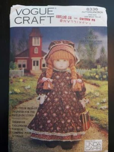 Muñeca americana temprana vintage Vogue 8336 y atuendo patrón de 18" talla única - Imagen 1 de 2