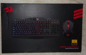 Redragon S101-3 Vajra USB Gaming Keyboard with 3200 DPI USB Gaming Mouse QWERTY - Picture 1 of 3