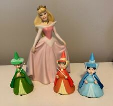 Disney Sleeping Beauty Flora Fauna Merryweather figurines ceramic vtg RARE