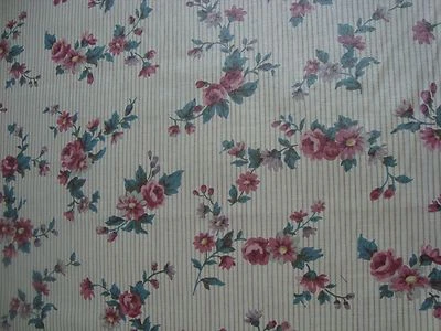1 of 5 yds WAVERLY Fabric Cotton CHINTZ Country Companion Small Roses 54" BTY - Image 1 of 4