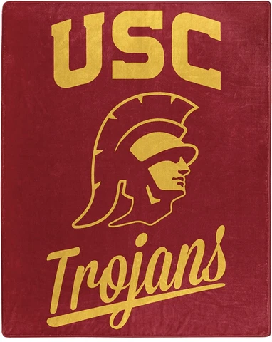 NWT - USC NCAA Adult Raschel Throw Blanket Cover