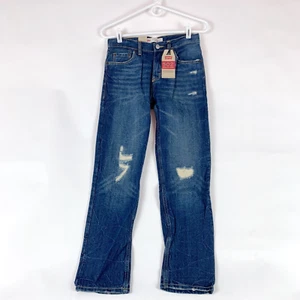 Pantalones de mezclilla Levis 502 regular cónicos de algodón desgastado para niños 12 26 x 26 Act 27 x 27 nuevos con etiquetas - Imagen 1 de 9