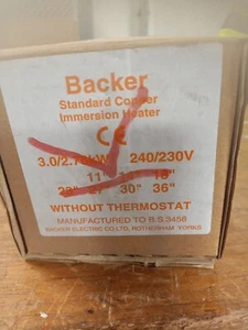 Backer Copper Immersion Heater with Safety Thermostat - Type311 - Picture 1 of 3