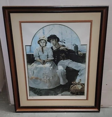 NORMAN ROCKWELL Original Colotipo "Voyager" FIRMADO Y NUMERADO Foto 1 de 3
