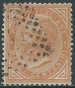 1863-65 REGNO USATO EFFIGIE 10 CENT TORINO - RB31-5 - Picture 1 of 1