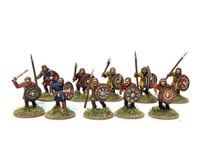 LIGHT DARK AGE VIKING/SAXON WARRIORS 10 28mm painted historical wargame SAGA - Picture 1 of 2