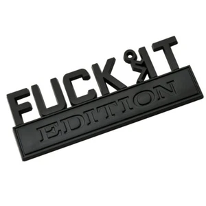 2pc F*CK IT GUY EDITION All Black emblem Badges fits Chevy Silver Ford Car Truck - Picture 1 of 5