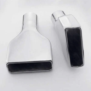 2 PIEZAS Puntas de tubo de escape 2.5" Entrada Enrollada Rectángulo Cuadrado Acero inoxidable - Imagen 1 de 6