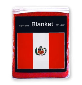 PERU FLAG FLEECE BLANKET *NEW* Peruvian Travel Throw Cobija Pabellón Nacional - Picture 1 of 2