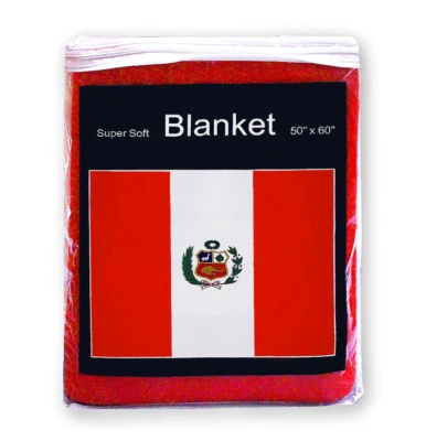 PERU FLAG FLEECE BLANKET *NEW* Peruvian Travel Throw Cobija Pabellón Nacional - Image 1 of 2
