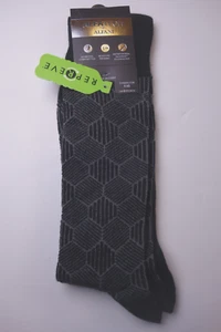ALFANI Men's Black Honeycomb AlfaTech Crew Socks NEW 1 Pair - Picture 1 of 1