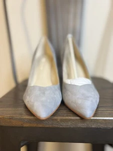Marc Fisher Women's Gray Suede Pumps Size 6.5 High Heel Slip On Shoes - Picture 1 of 11