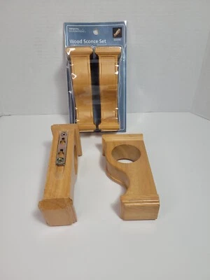 Conjunto de 4 arandelas de madeira loira haste cortina novo com etiquetas e novo sem etiquetas - Imagem 1 de 4