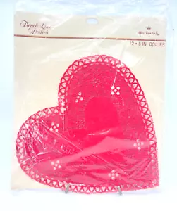NEU Hallmark Vintage 8 Zoll rotes Herz französische Spitze Heim Party Decken, 12er-Pack - Bild 1 von 4