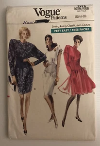 Vogue 7275 Vintage 80s Sewing Pattern Dress Sizes: 12-14-16 - Picture 1 of 8