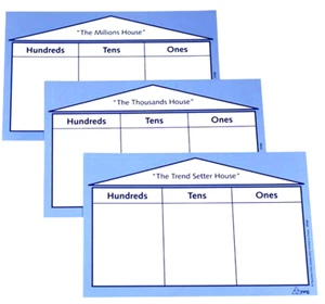 Tarjetas para jóvenes de Place Value Houses de hasta cientos de maestros recursos escribir y limpiar - Imagen 1 de 1