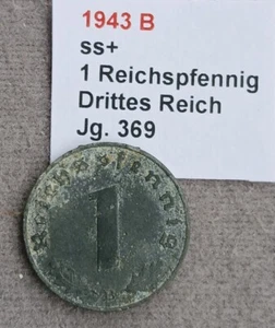 1943 B ss+ 1 Reichspfennig Drittes Reich Jg. 369 - Bild 1 von 2