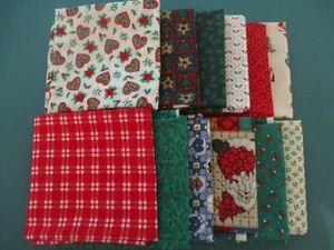 Tessuto Artigianale Cotone Lotto 12 FQ Decorazioni Natalizie Festività Ornamenti - Foto 1 di 2