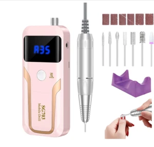 Portable Nail Drill Professional 35000 RPM,Rechargeable Electric Nail File Machi - Picture 1 of 7