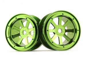 Jazrider Green Aluminum 2.2" 8-Spokes Beadlock Rims For Axial/HPI/Traxxas RC Car - Picture 1 of 1