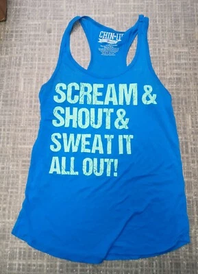 Camiseta sin mangas Chin-Up Apparel espalda deportiva talla pequeña azul ajustada Foto 1 de 4